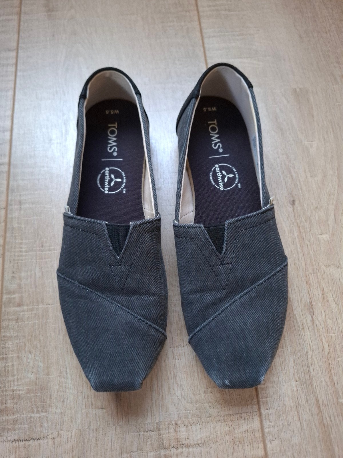 TOMS Alpargata damesschoen zwart eco geverfde canvas maat 36, Ophalen of Verzenden, Zo goed als nieuw, Toms, Instappers