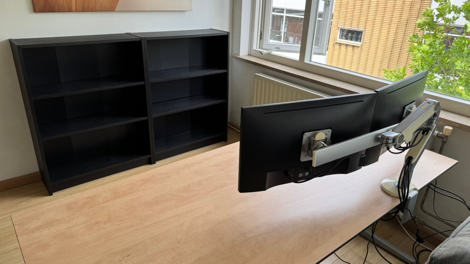 Kantoor Set (Handmatig Bureau), Huis en Inrichting, Bureaus, Ophalen, Zit-sta bureau, Bruin, Zo goed als nieuw