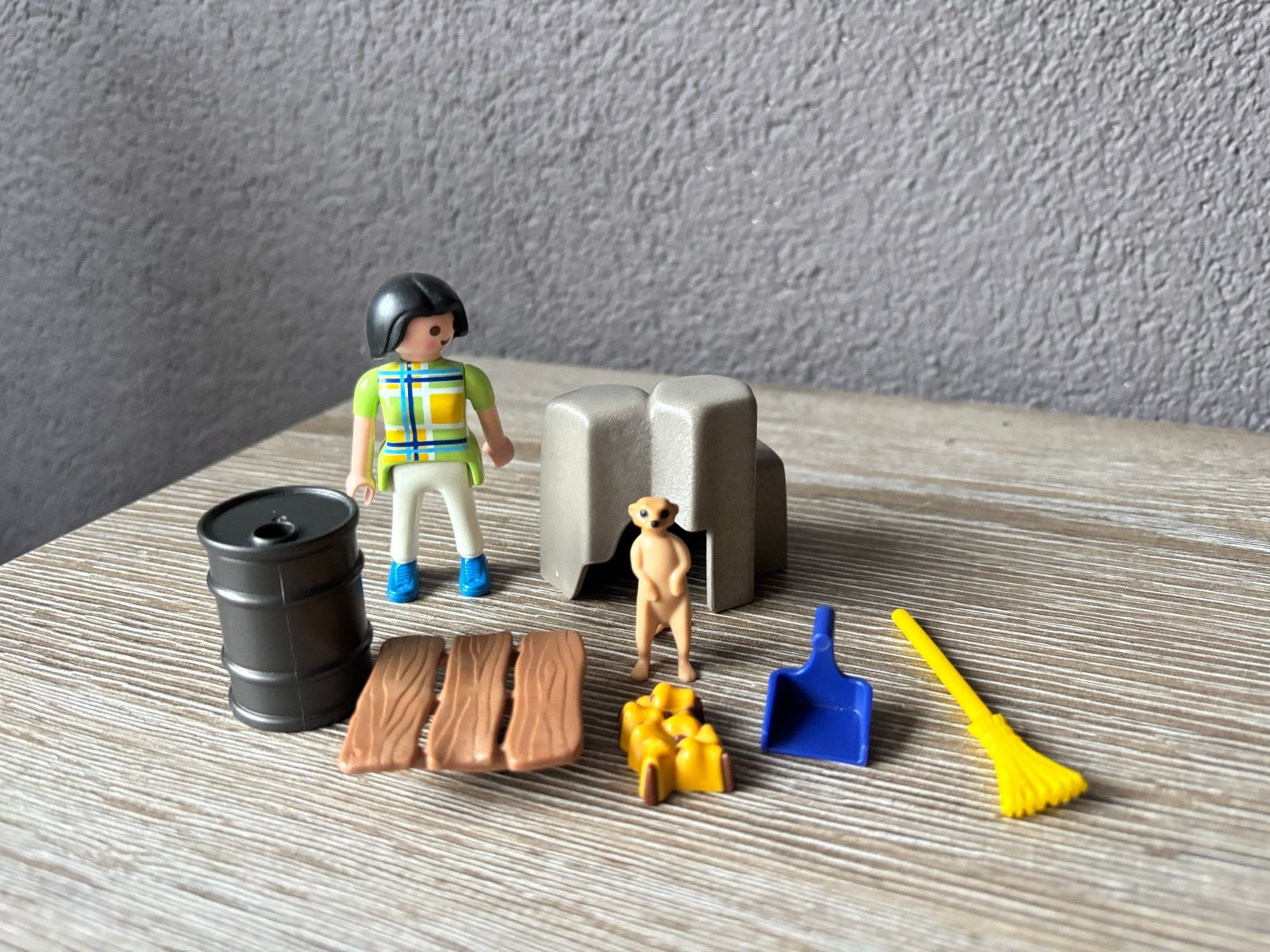 Playmobil Stokstaartje met verzorger en accessoires, Wild life, Gebruikt, Complete set, Ophalen of Verzenden
