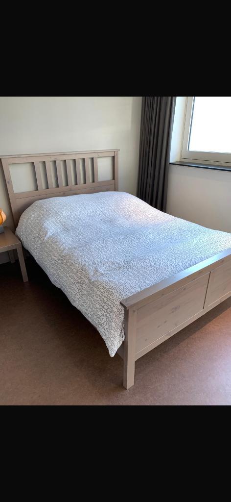 Tweepersoonsbed, Huis en Inrichting, Slaapkamer | Bedden, Ophalen, Gebruikt, Tweepersoons, 140 cm