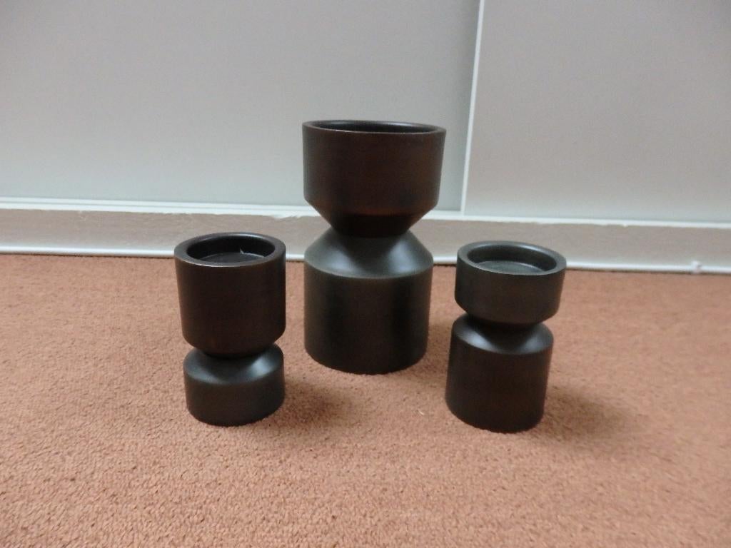 3 waxine houders, Kunststof, Bruin, Nieuw, Ophalen of Verzenden