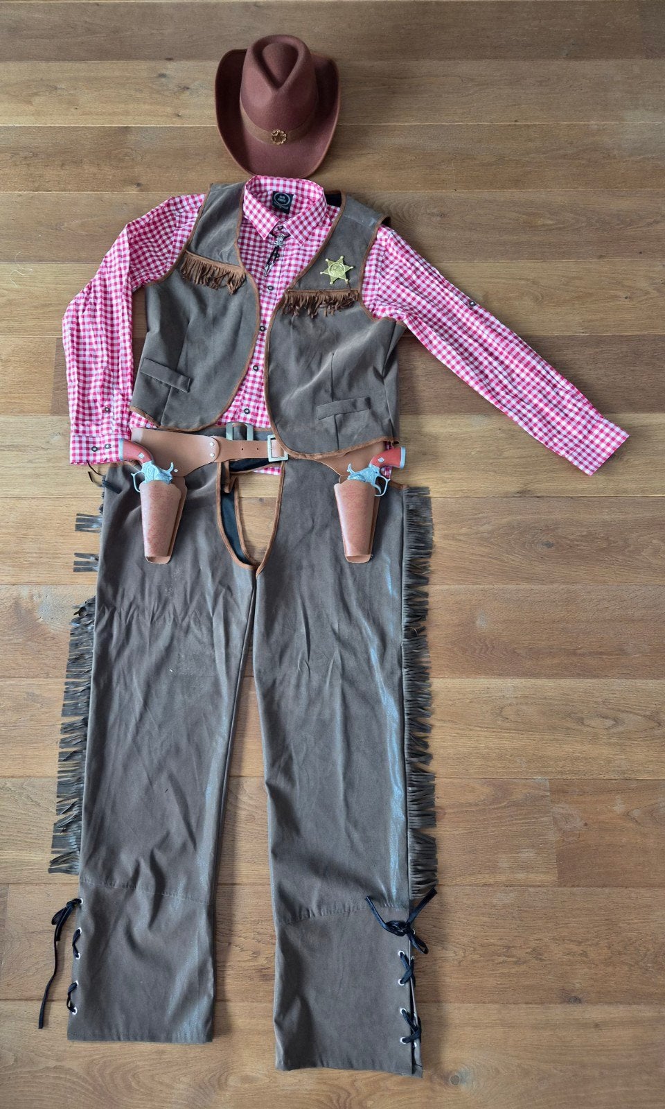Set cowboy-/sheriff-kleding heren 8-delig 52-54 - XL, Maat 52/54 (L), Ophalen of Verzenden, Kleding, Geen