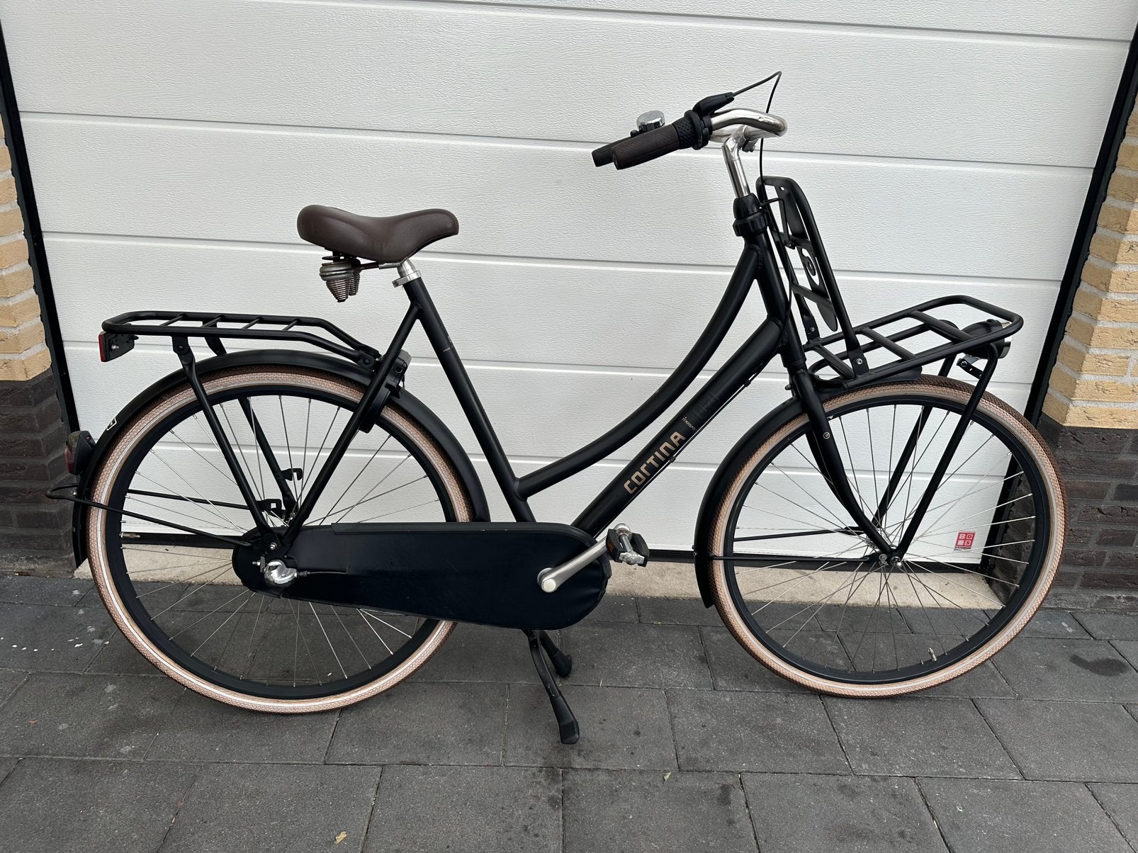 Cortina U4 Jett Black Damesfiets Z.G.A.N., Terugtraprem, Versnellingen, 56 cm of meer, Zo goed als nieuw
