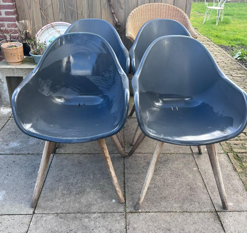 Set Le Sud terras stoel kuipstoel   4 stuks, Ophalen, Zo goed als nieuw