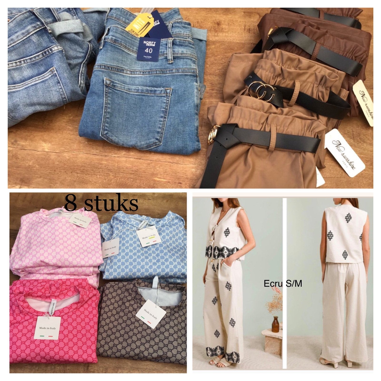 Partij damesmode: pakken, shorts en jurkjes (24 stuks), Ophalen of Verzenden, Nieuw, Maat 38/40 (M)