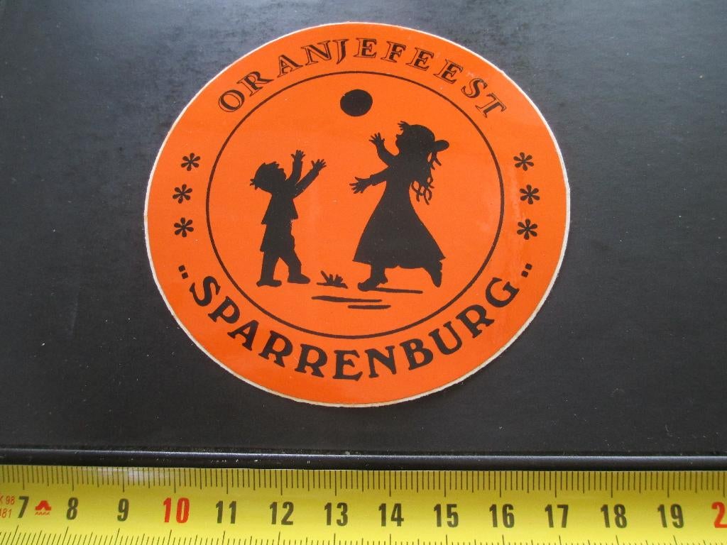 sticker Sparrenburg  Oranjefeest, Ophalen, Zo goed als nieuw