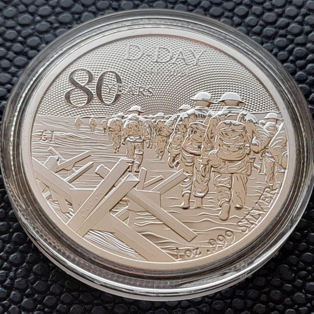 2024 D-Day 80th Anniversary 1 oz silver BU, Ophalen of Verzenden, Overige landen, Losse munt, Zilver