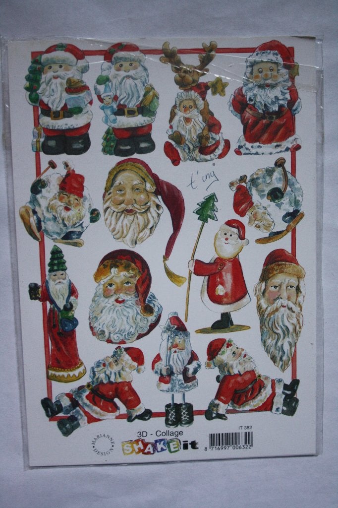 10 st. A5 knipvellen A5 shake-it 3D collage 9893, Ophalen of Verzenden, Nieuw, Kerst, Knipvel