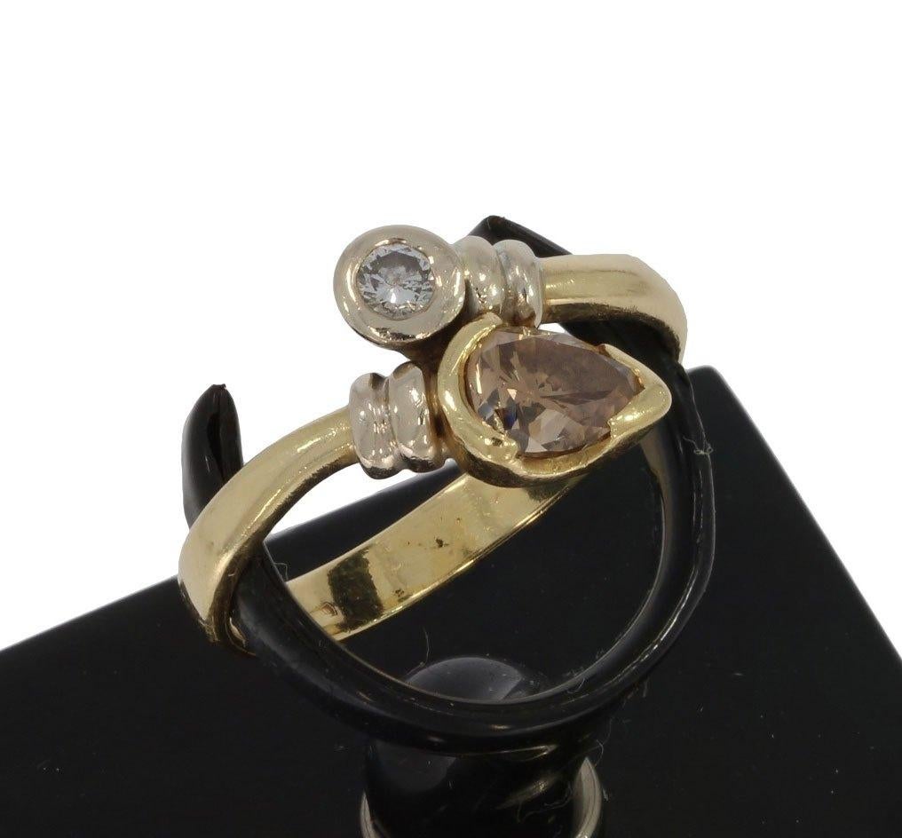 Grote diamant 14k gouden luxe dames ring briljant fraai