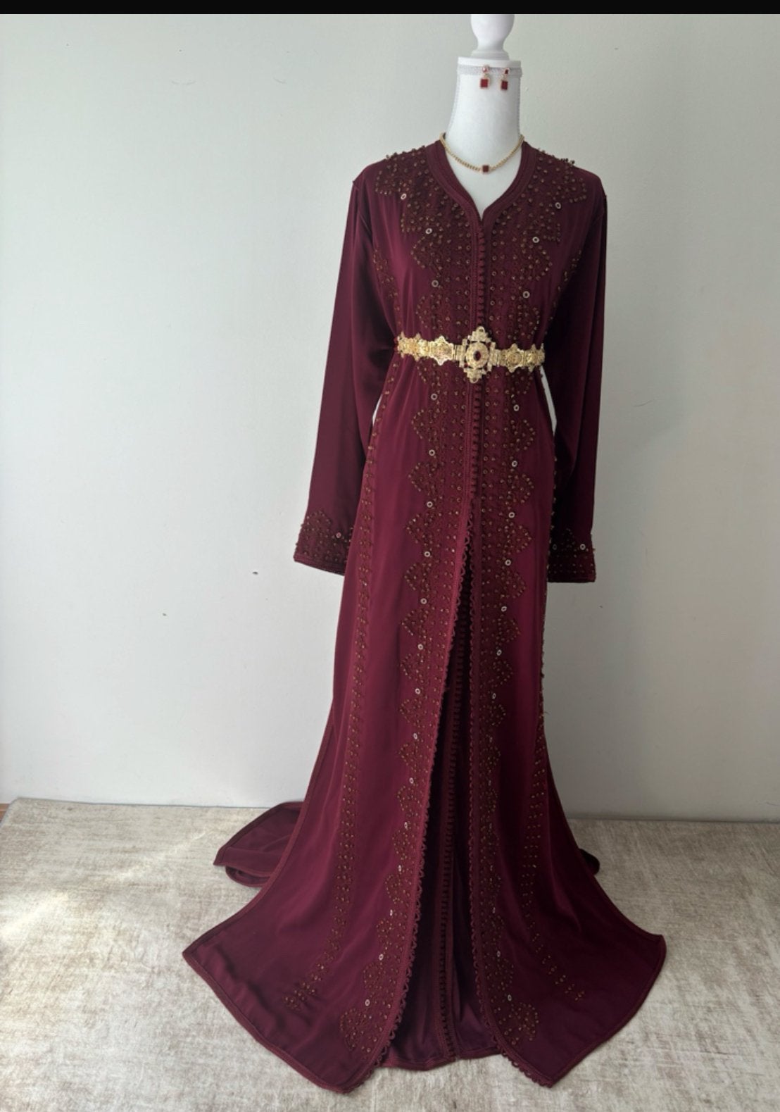 Takchita te HUUR, Kleding | Dames, Gelegenheidskleding, Maat 38/40 (M), Overige typen, Blauw, Ophalen of Verzenden