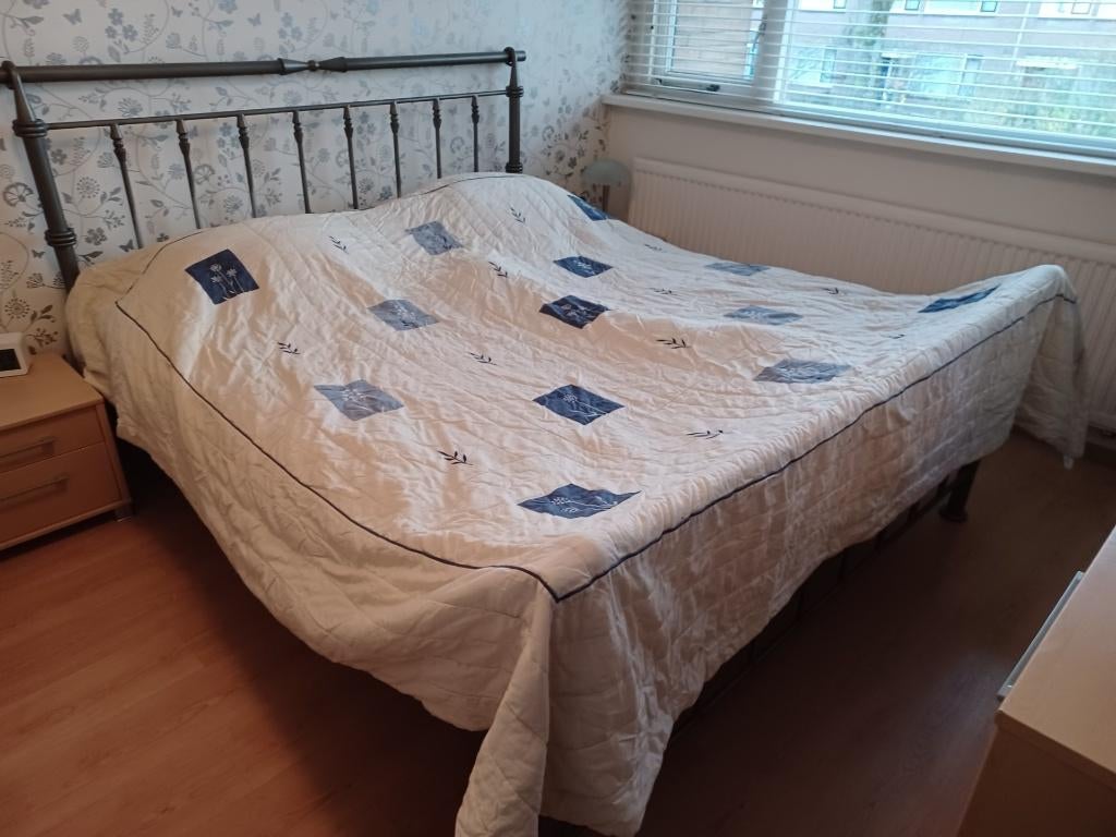 Beddensprei met 2 kussenslopen, Gebruikt, Wit, Dekbedovertrek, Tweepersoons