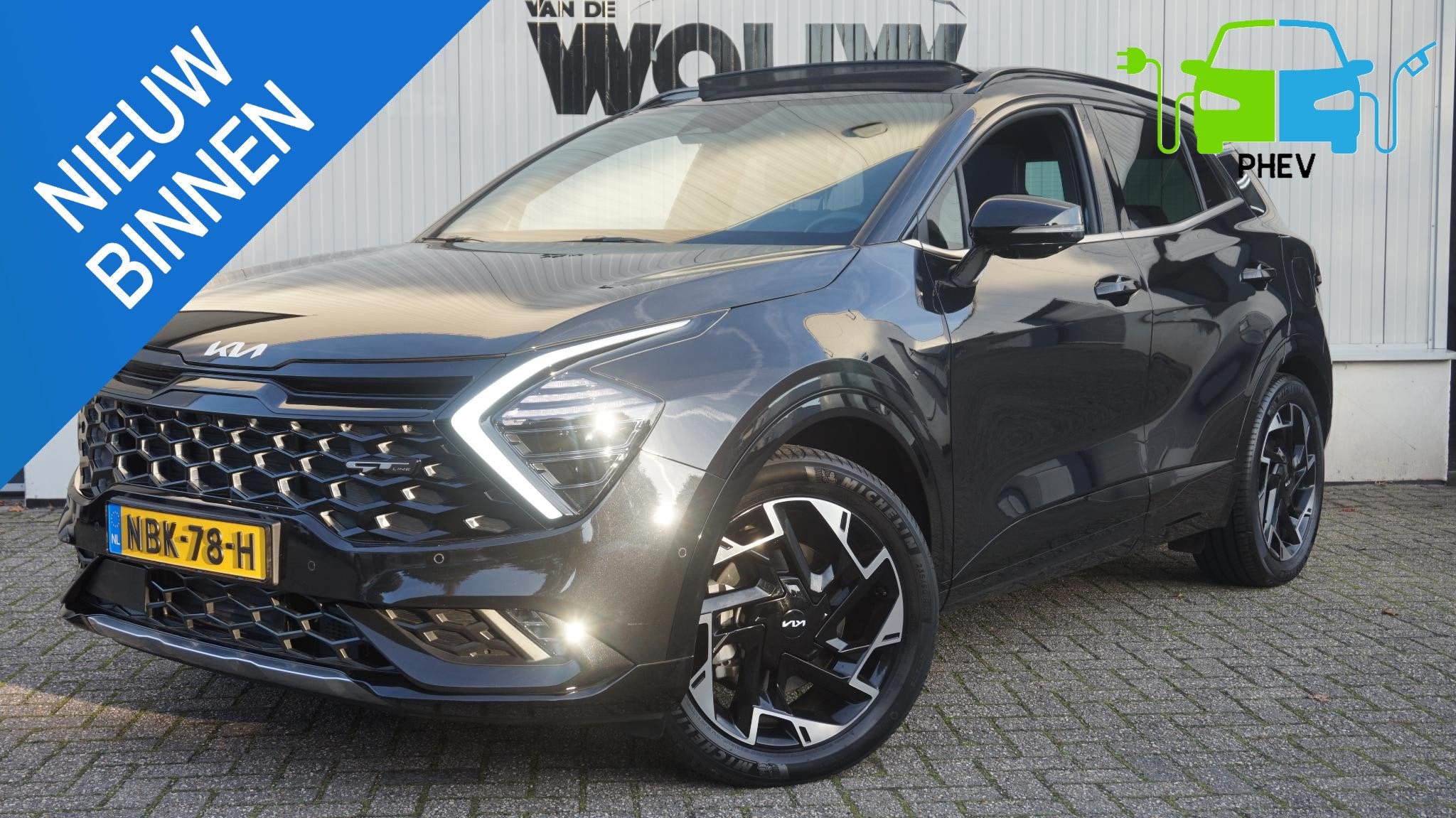Kia Sportage 1.6 T-GDi PHEV AWD GT-PlusLine | SOH 100%, Auto's, Gebruikt, 4 cilinders, Zwart, Plug-in hybride