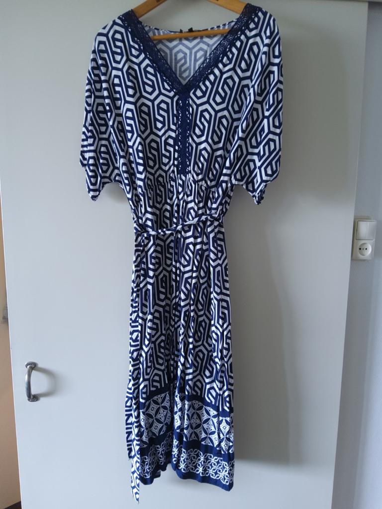 Elvira lange jurk 44, Kleding | Dames, Jumpsuits, Blauw, Maat 42/44 (L), Ophalen of Verzenden, Zo goed als nieuw