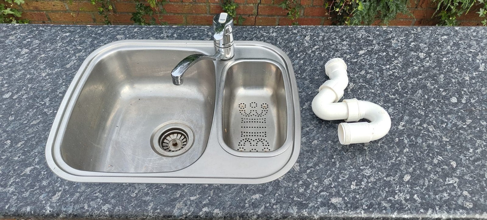RVS spoelbak met kraan en afvoer - Ideaal voor buitenkeuken, Ophalen, Zilver, Metaal, Overige merken
