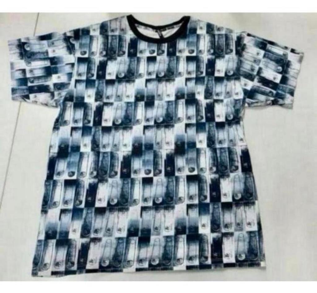 VERSACE Versus Safety Pin Photocopy T-Shirt - NIEUW maat L, Maat 52/54 (L), Blauw, Nieuw, Ophalen of Verzenden