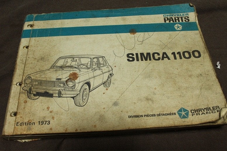 SIMCA 1100 1973 onderdelen boek parts list teile katalog, Ophalen of Verzenden