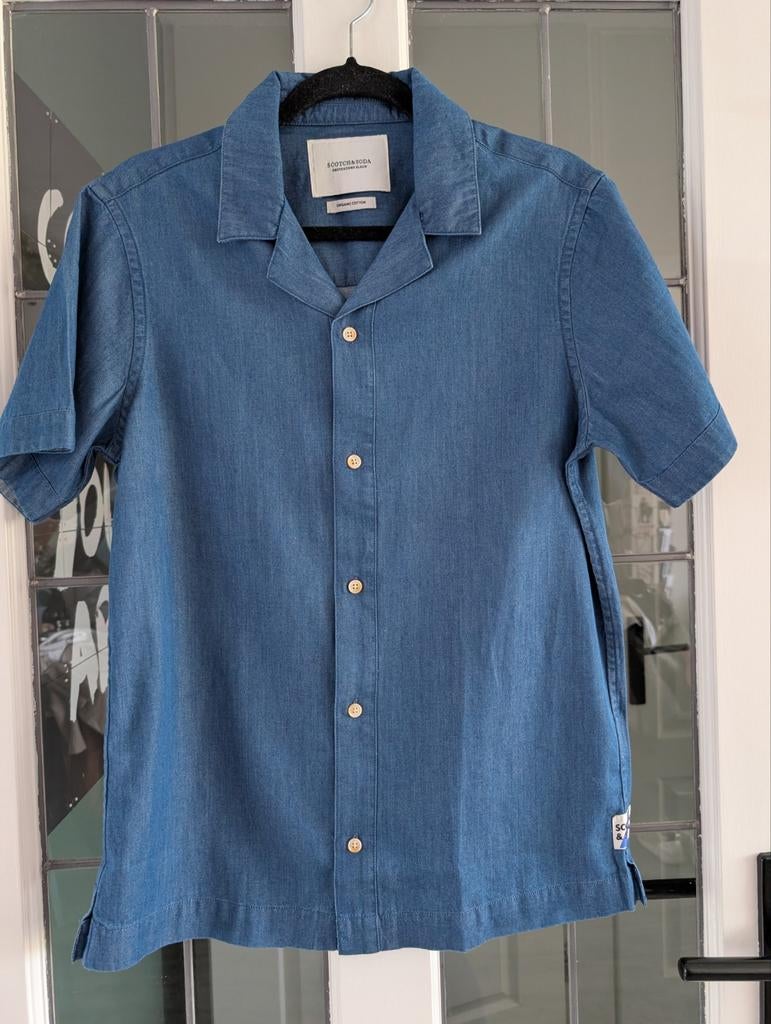 Scotch & Soda Heren Denim Overhemd - Nieuw, Blauw, Halswijdte 38 (S) of kleiner, Ophalen of Verzenden, Zo goed als nieuw