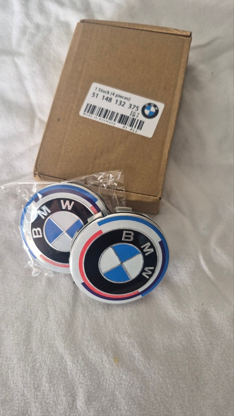 BMW 50th Anniversary Naafkapjes 68mm (Gebruikt), Ophalen of Verzenden, Gebruikt, BMW