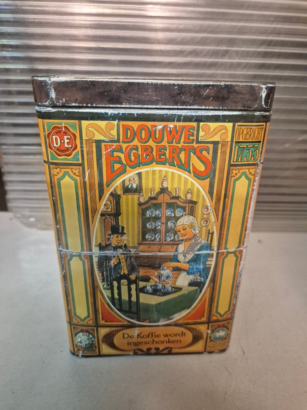 Douwe egberts koffie blik, Ophalen of Verzenden, Gebruikt, Koffie, Douwe Egberts