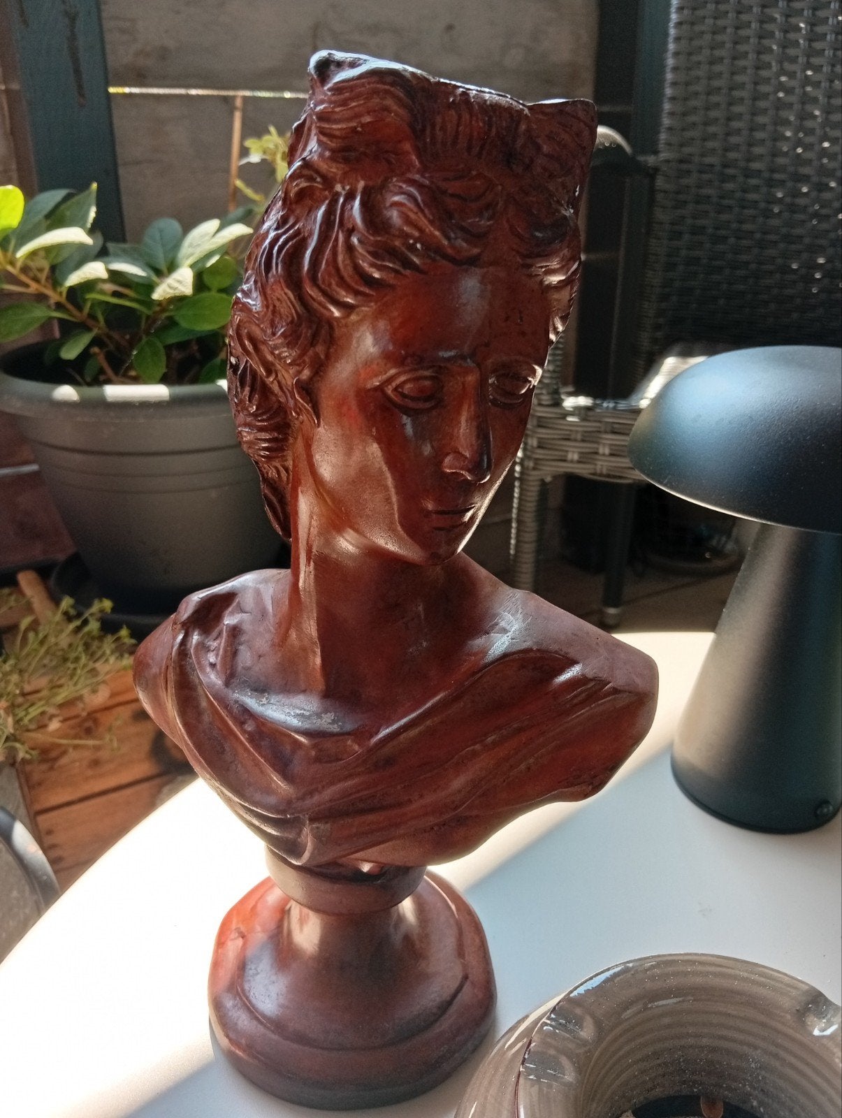 Antiekebrons Buste van Vrouw -, Buste, Ophalen of Verzenden, Handgemaakt, 20 - 50 cm