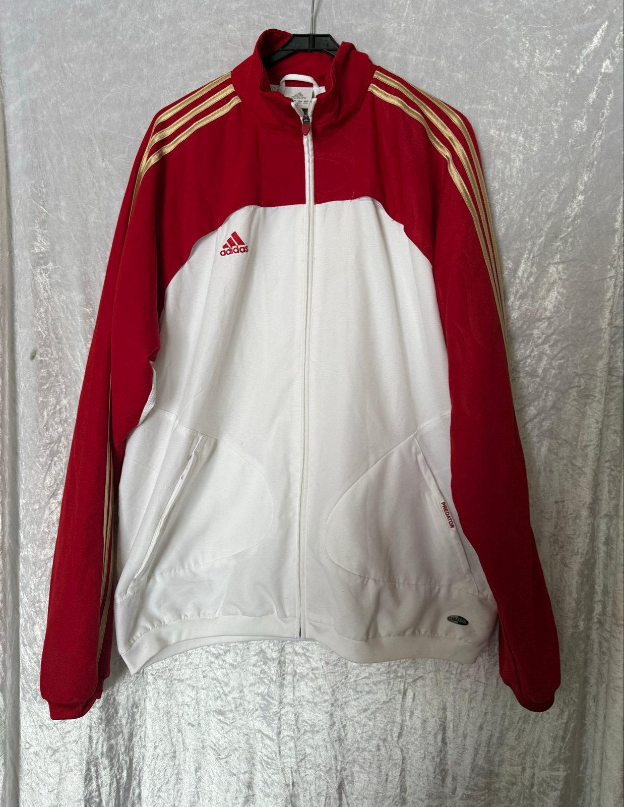 Adidas Clima365 Predator Trainingsjack Rood Wit Goud XL, Maat 56/58 (XL), Ophalen of Verzenden, Zo goed als nieuw, Rood