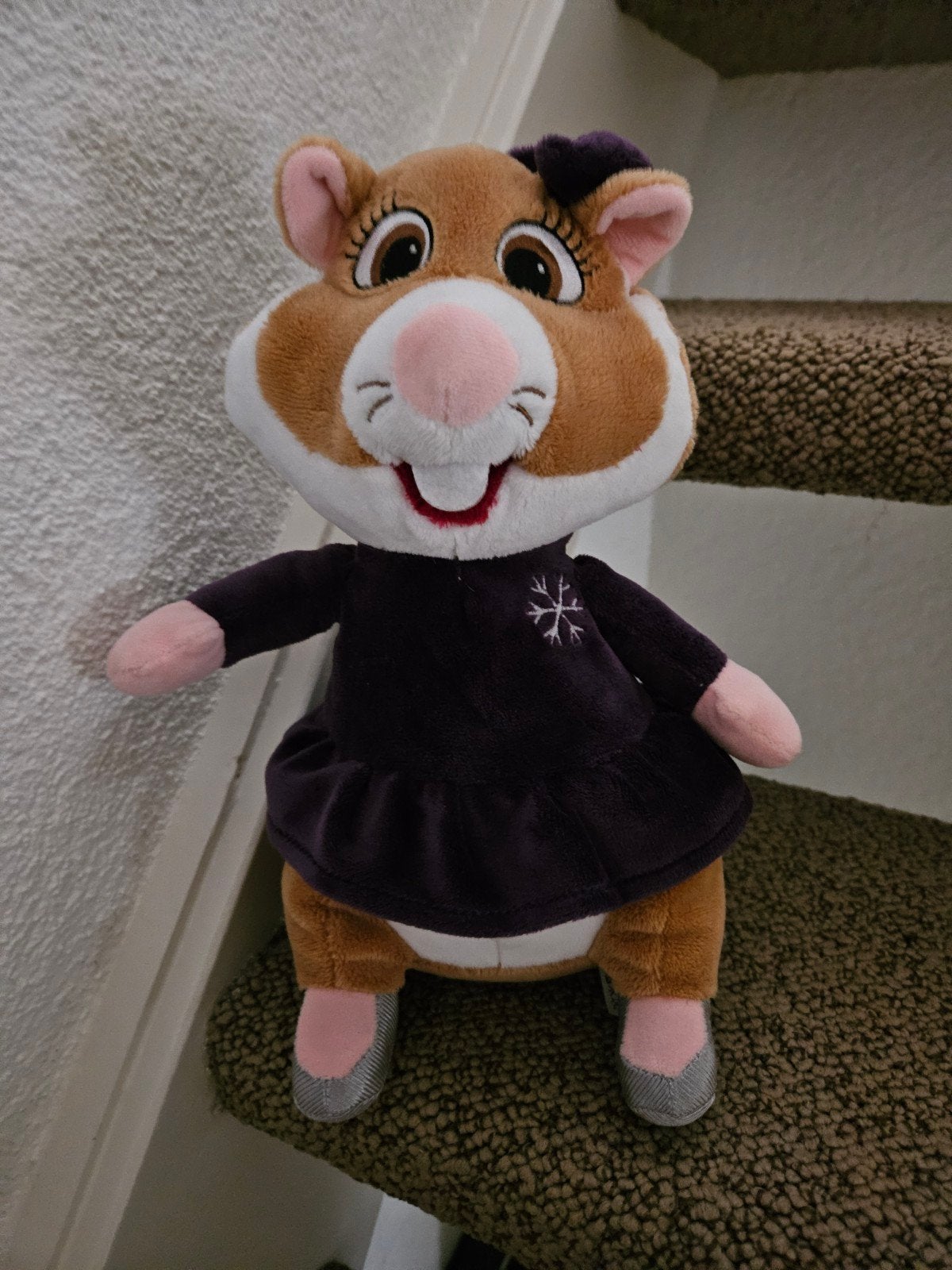 Hamster Knuffel met Paarse Jurk en Schoentjes, Overige merken, Overige karakters, Hamster, Ophalen of Verzenden