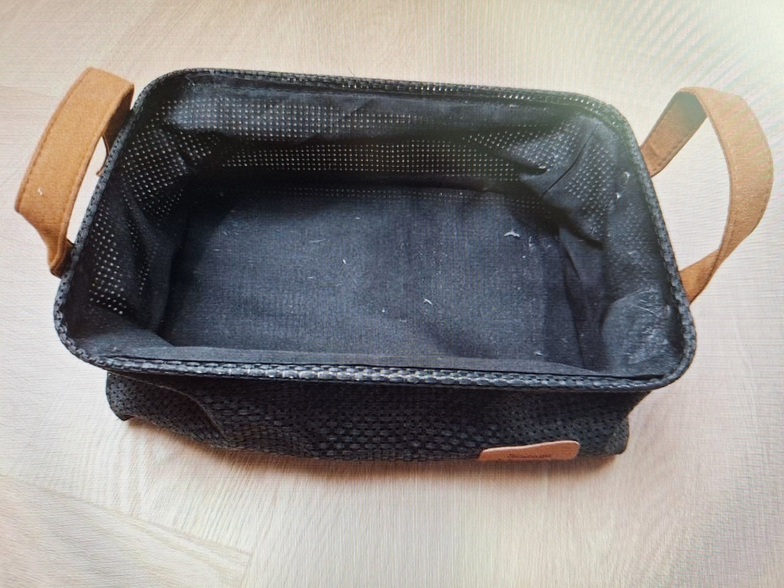 Stijlvolle opbergmand 32x23 cm met handvatten - B1, Ophalen of Verzenden, Gebruikt, Zwart