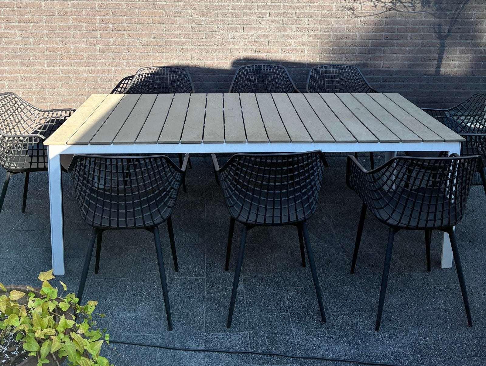 Tuinset met 8 stoelen, Ophalen, Gebruikt, Eettafel, Aluminium