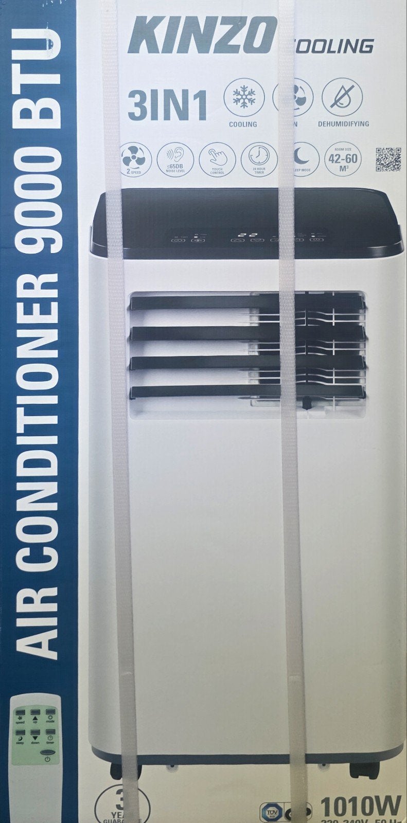 Kinzo Mobiele Airco 9000 BTU - splinter nieuw, Timer, Minder dan 60 m³, 2 snelheden, Nieuw
