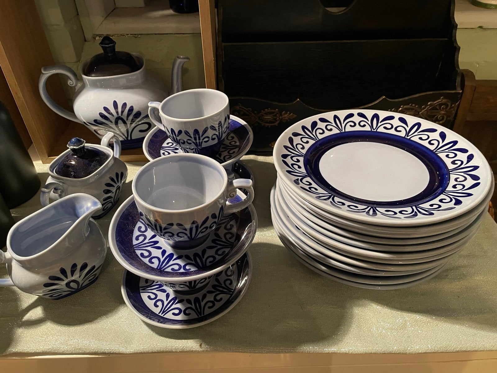 Royal Sphinx Maastricht Ontbijtservies blauw/wit, Huis en Inrichting, Keuken | Servies, Gebruikt, Overige merken, Klassiek, Ophalen of Verzenden
