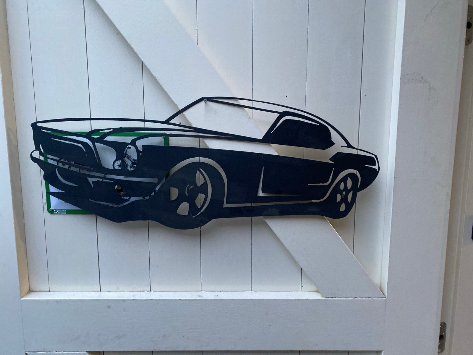 Metalen wanddecoratie klassieke auto 80X30CM!, Vintage, Zwart, Ophalen of Verzenden, Zo goed als nieuw