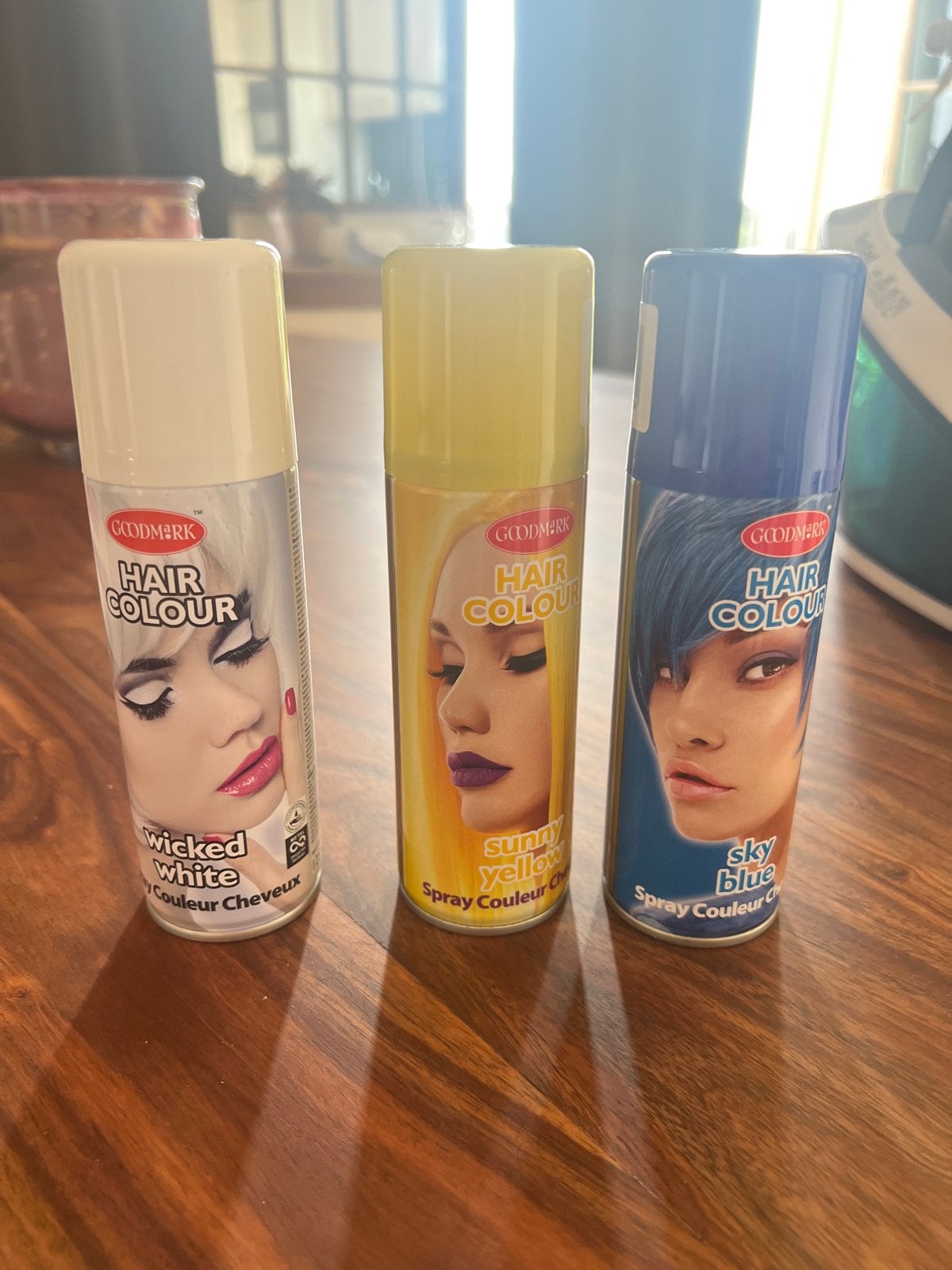 Haarkleur Spray - Wit, Geel, Blauw (3 stuks), Ophalen of Verzenden, Zo goed als nieuw, Overige typen