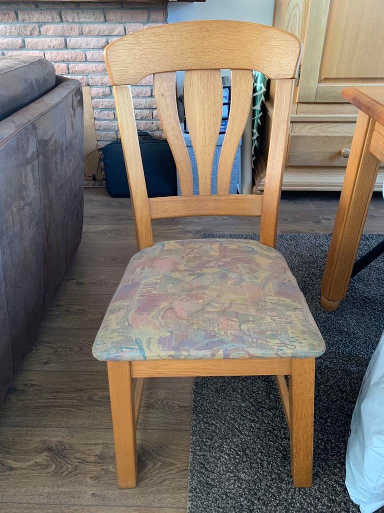 4 eetkamer stoel eiken, Huis en Inrichting, Stoelen, Ophalen, Gebruikt, Bruin, Vier