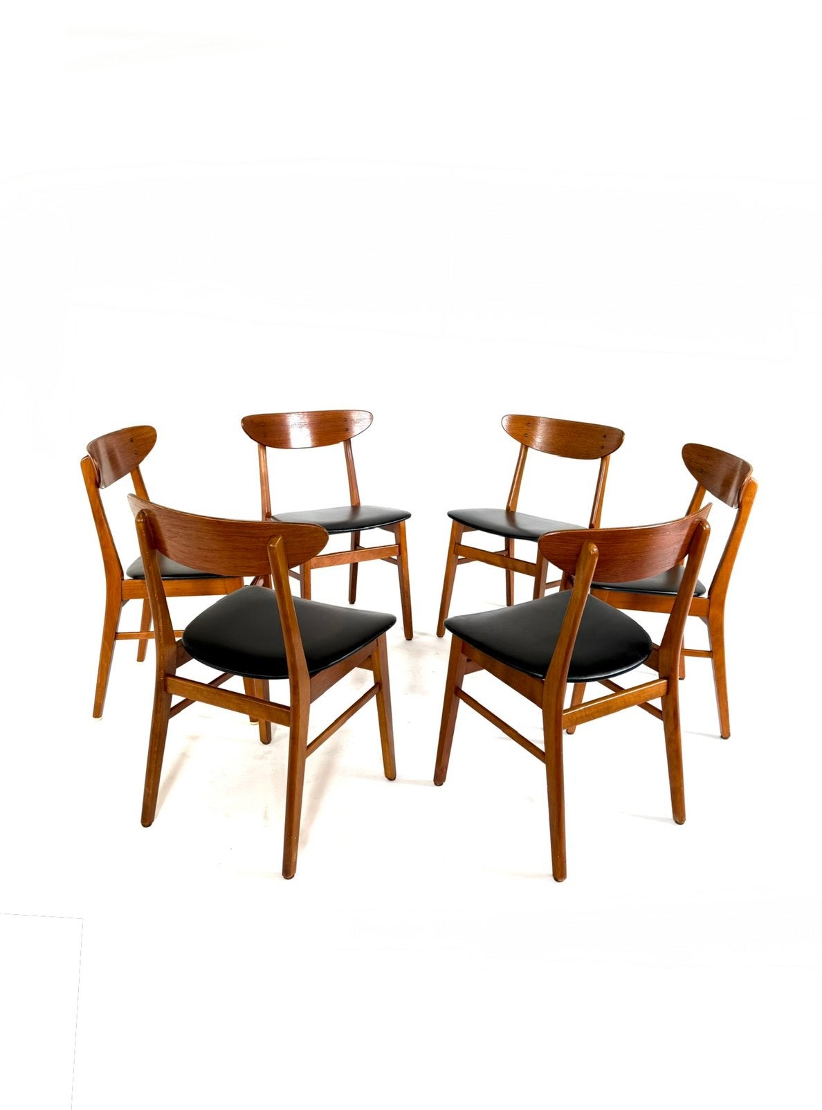 Set van 6 vintage eetkamerstoelen, Farstrup Møbler ‘60, Hout, Farstrup, Ophalen of Verzenden, Zo goed als nieuw