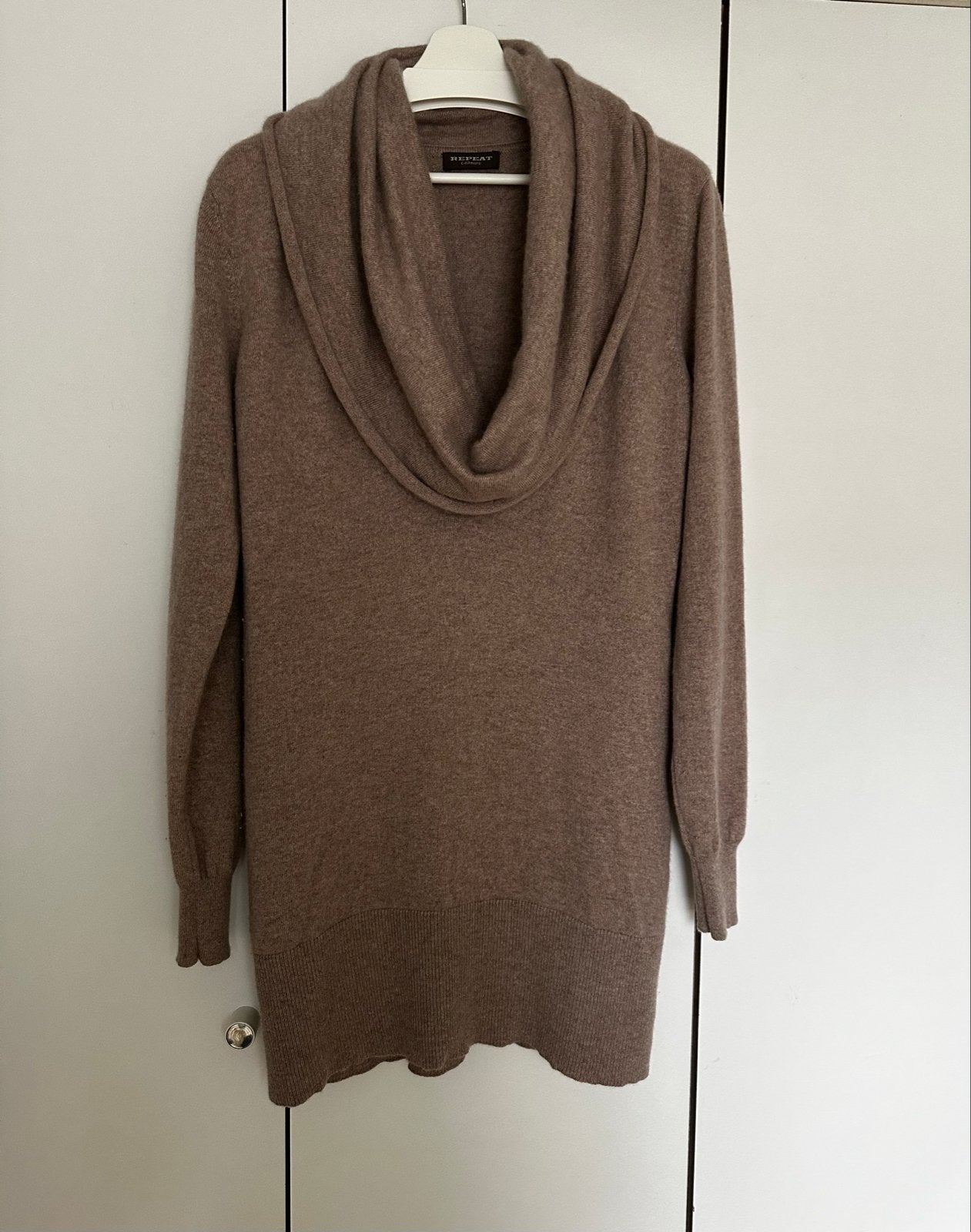 Repeat Cashmere Jurk/Tuniek met Col - Maat M, Ophalen of Verzenden, Gedragen, Maat 38/40 (M), Bruin