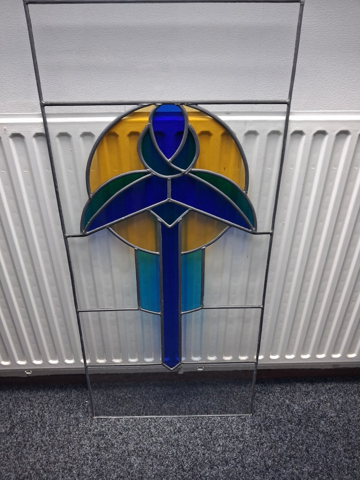 mooi glas in lood raam, Ophalen