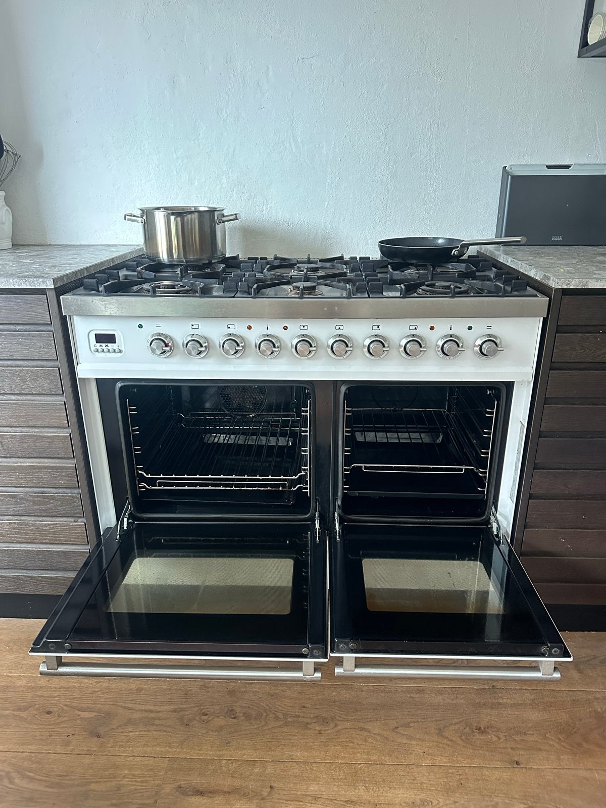 Boretti fornuis met 6 gaspitten en dubbele oven, Ophalen, Gebruikt, 60 cm of meer