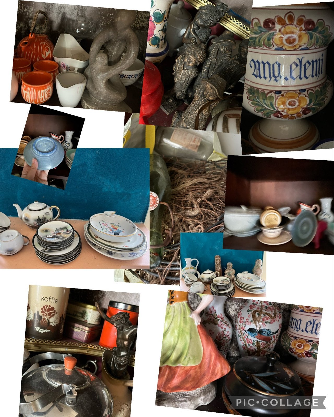 Partij goedkoop antiek brocante curiosa keramiek vintage, Ophalen