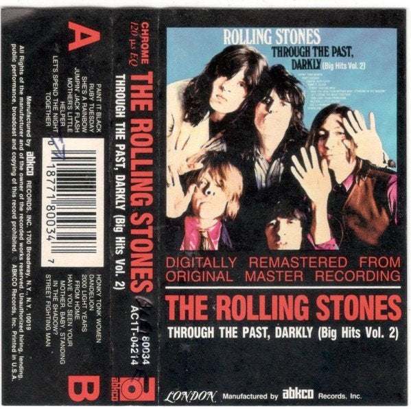 Rolling Stones vintage muziek cassette through the past, Gebruikt, Ducoso, 1 bandje, Ophalen of Verzenden