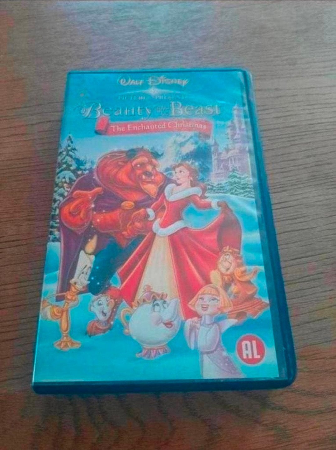 Disney Beauty and the Beast enchanted Christmas videoband, Gebruikt, Tekenfilm, Alle leeftijden, Ophalen of Verzenden