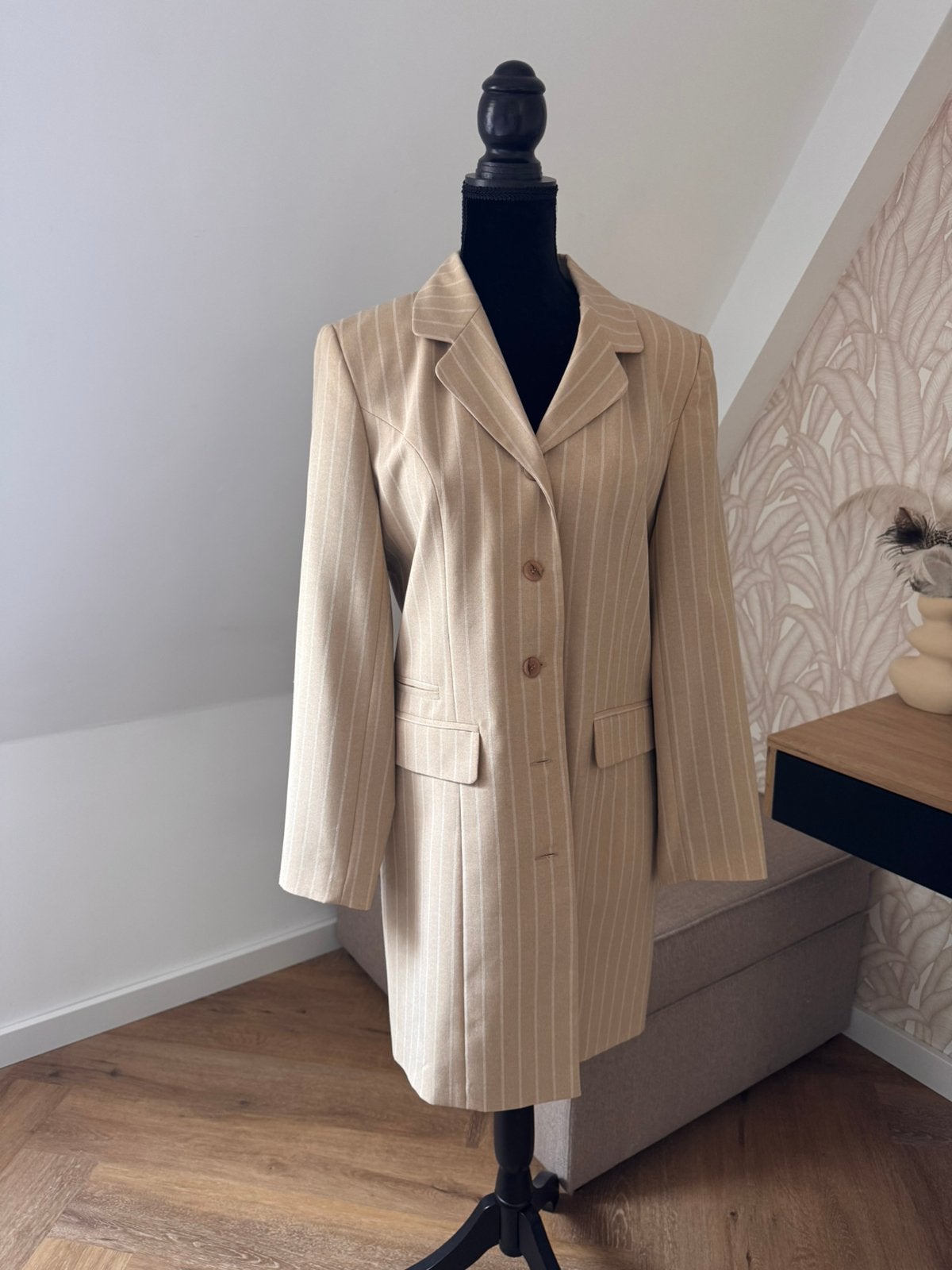 Vintage Miss Etam lange blazer maat 38 – NIEUW met kaartje, Ophalen of Verzenden, Zo goed als nieuw, Maat 38/40 (M), Beige