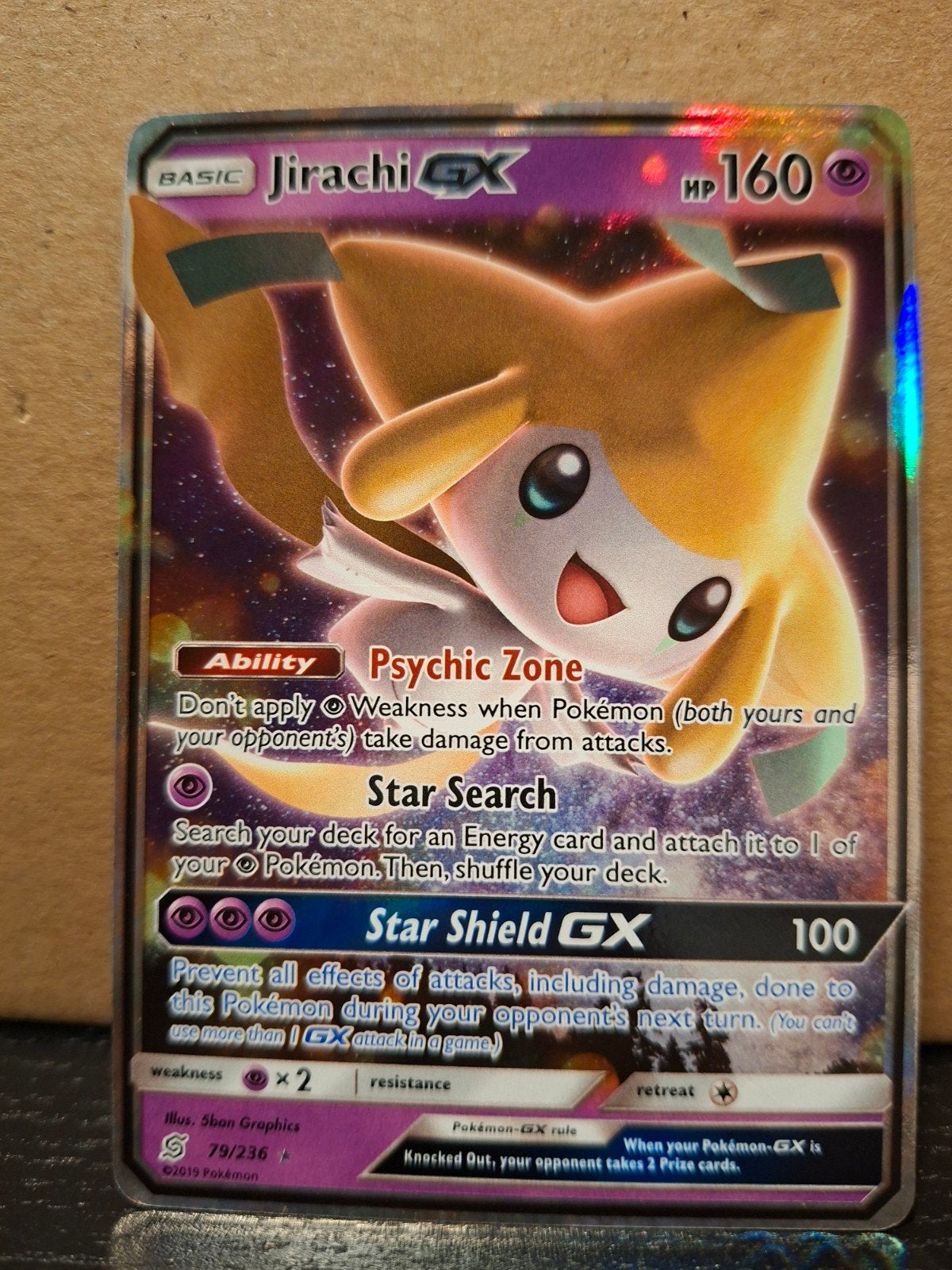 Jirachi GX 79/236 Pokémon kaart, Ophalen of Verzenden, Zo goed als nieuw, Losse kaart, Foil