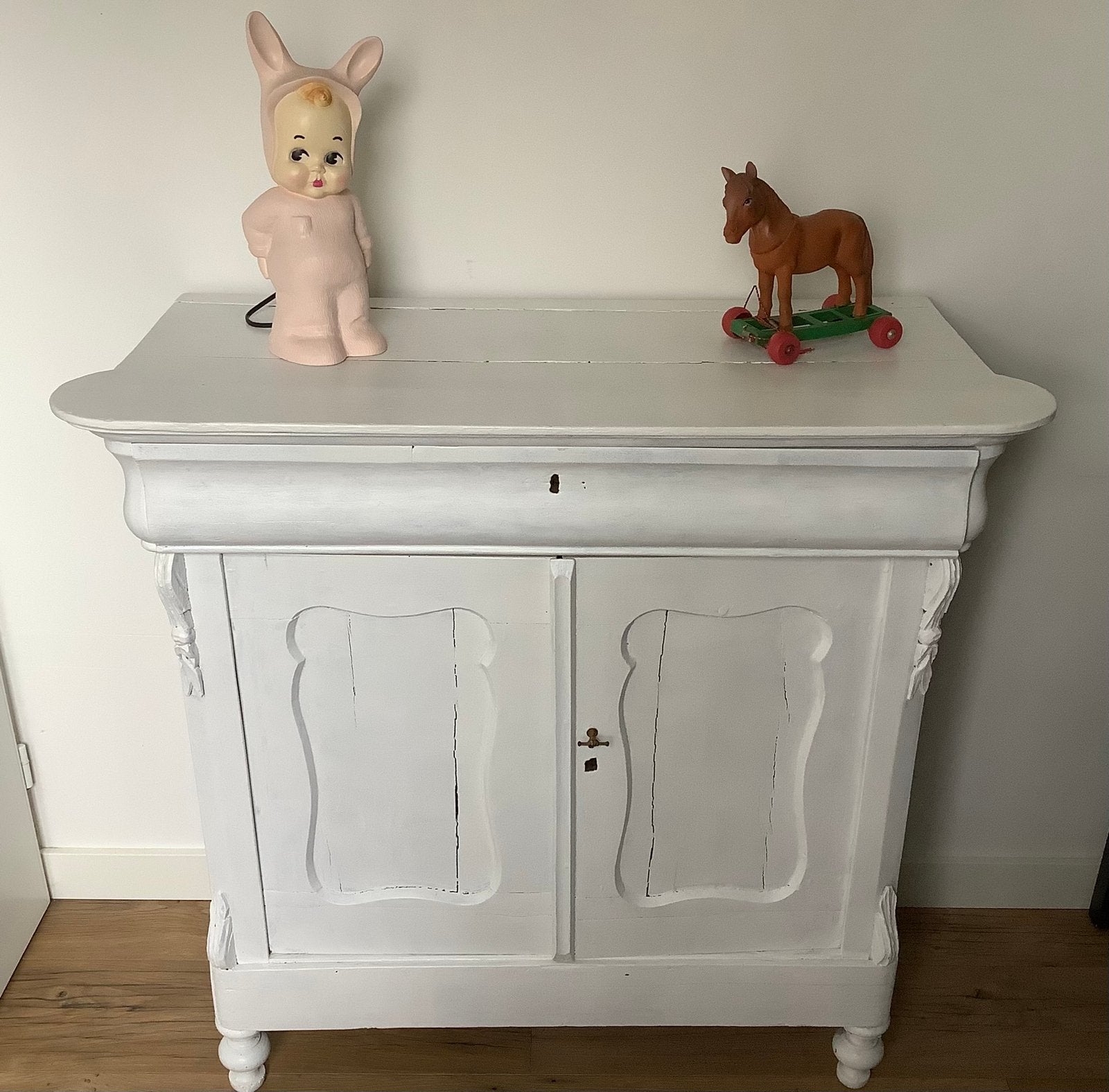 Brocante Biedermeier kastje, Ophalen