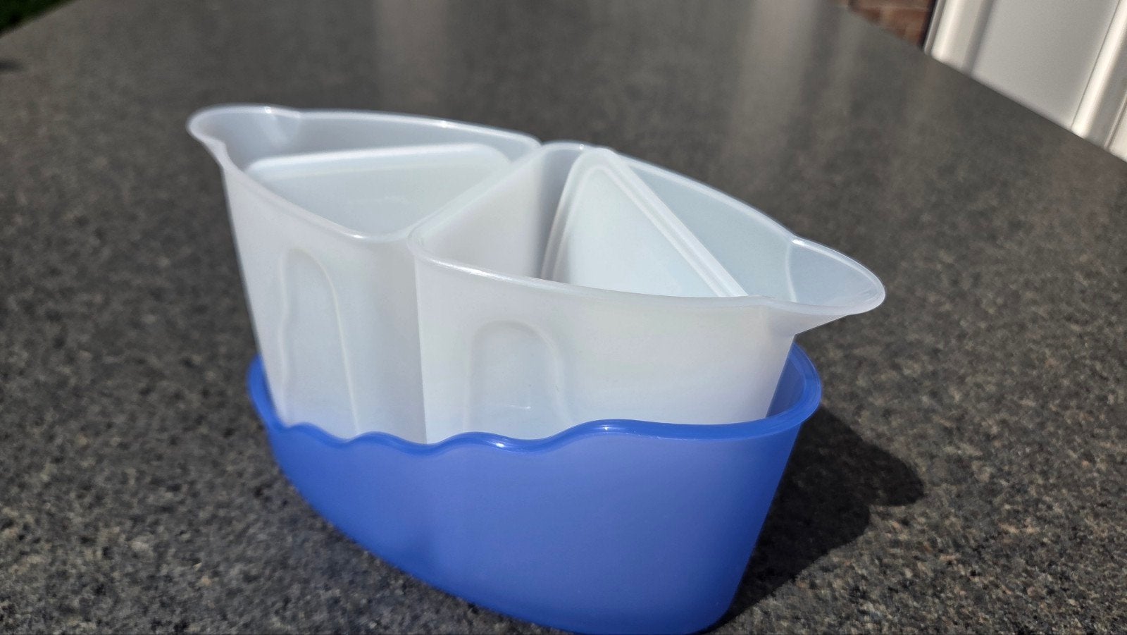 Tupperware set: suiker en melkpotje, Gebruikt, Ophalen of Verzenden, Bak of Kom, Stapelbaar