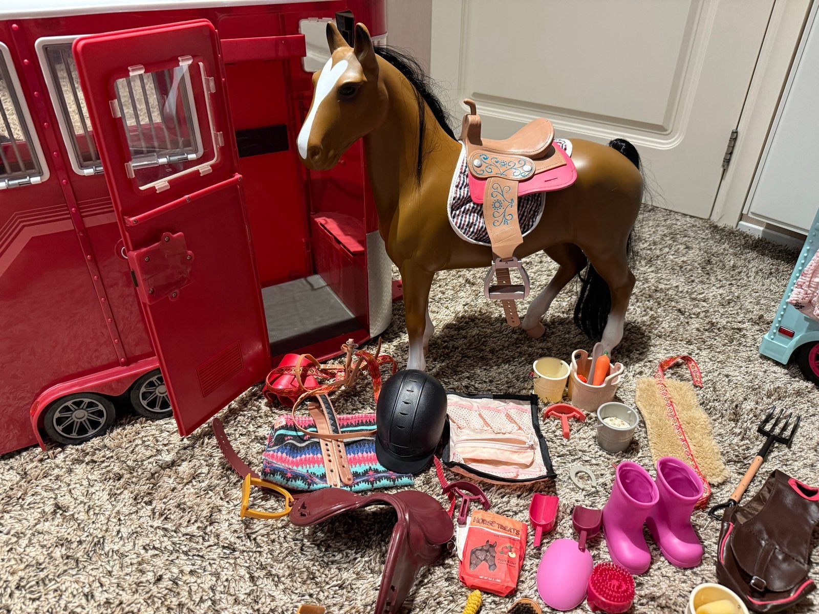 Our Generation Paardentrailer met Paard en Accessoires, Ophalen, Gebruikt, Meisje