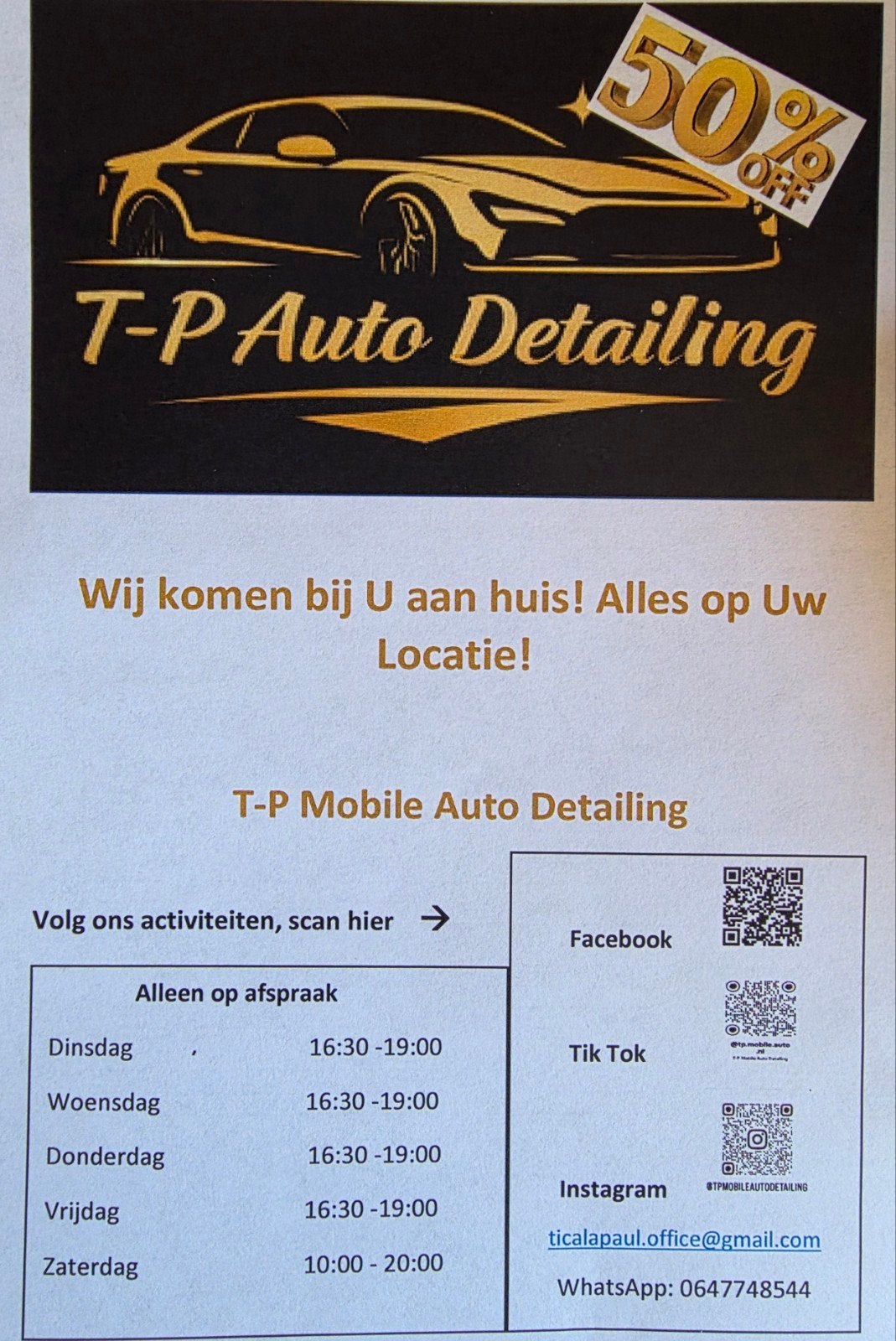 Professionele mobile auto detailing op je thuis!, Ophalen of Verzenden