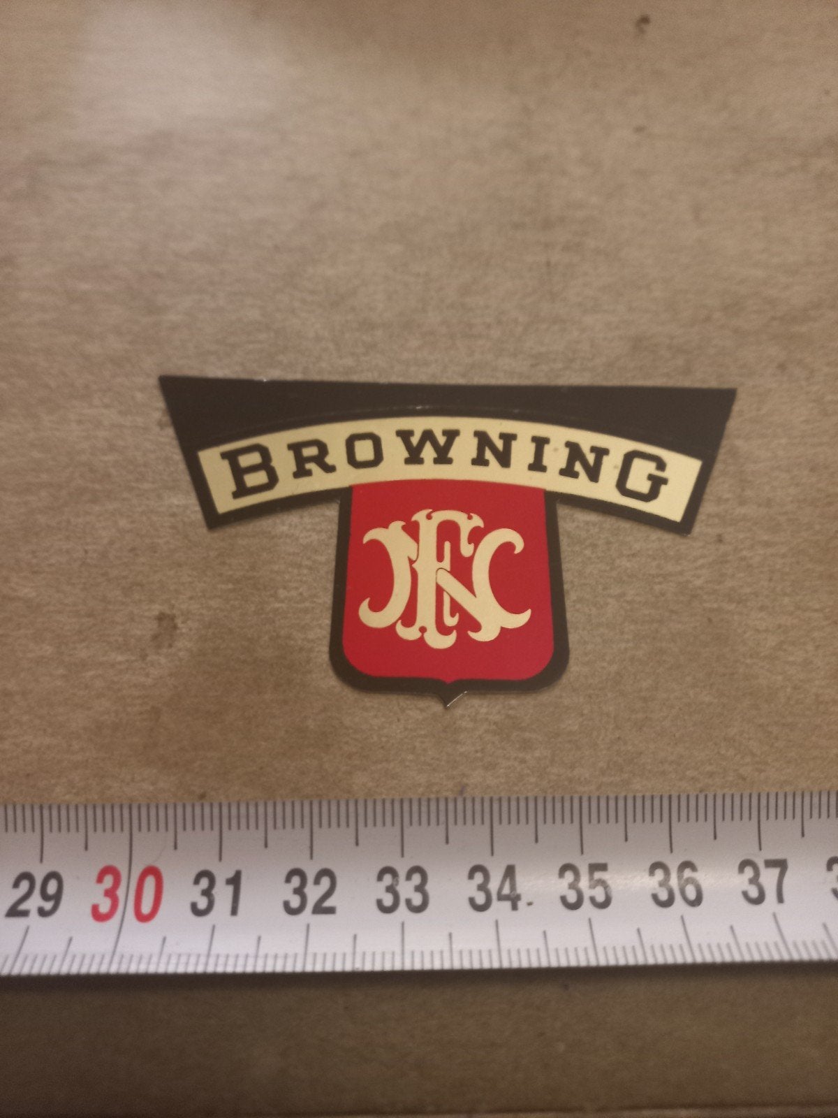 Vintage Browning logo embleem / sticker, Verzamelen, Ophalen of Verzenden
