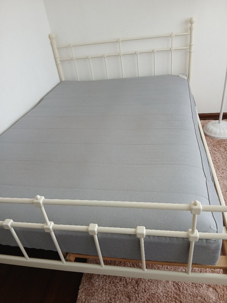 Bed staal 2 persoons, Gebruikt, Tweepersoons, Metaal, 140 cm