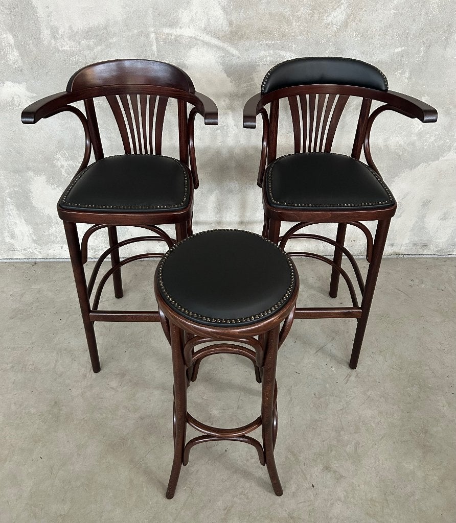 Barkrukken Thonet Met Kunstleder, Huis en Inrichting, Barkrukken, Ophalen, Met voetsteun, 60 tot 90 cm, Nieuw
