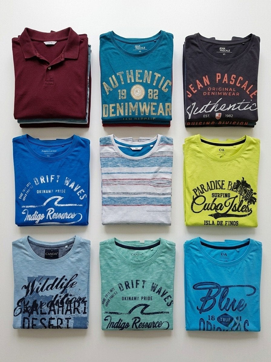 Mooi kledingpakket XL: 8 T-shirts & 1 polo (C&A), Kleding | Heren, T-shirts, Overige kleuren, Maat 56/58 (XL), Zo goed als nieuw